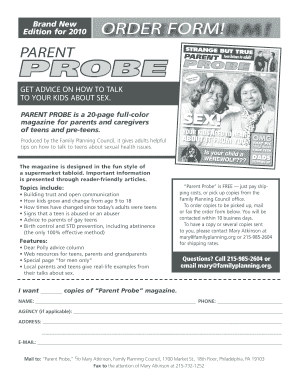 Parent Probe Magazine Order Form