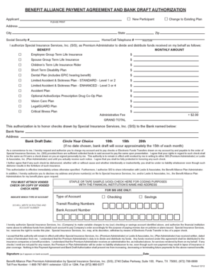 Benefit Alliance Payment Agreement