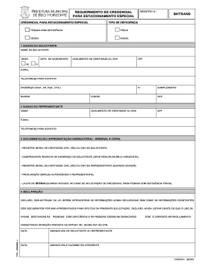 Requerimento de Credencial de Estacionamento Especial