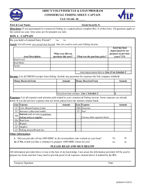 Commercial Fishing Captain Tax Form