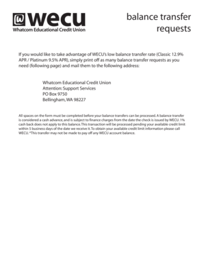 WECU Balance Transfer Request Form