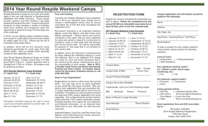 2014 Respite Weekend Camp Registration Form