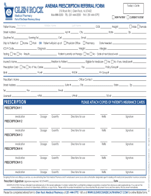 Anemia Prescription Referral Form