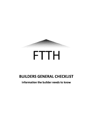 FTTH Builders General Checklist