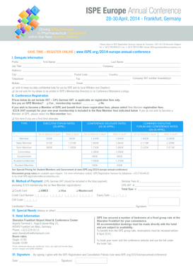 ISPE Europe Annual Conference Registration Form