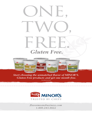 MINOR’S Gluten Free Products One, Two, Free Reward Form