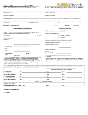 Installment Payment Agreement