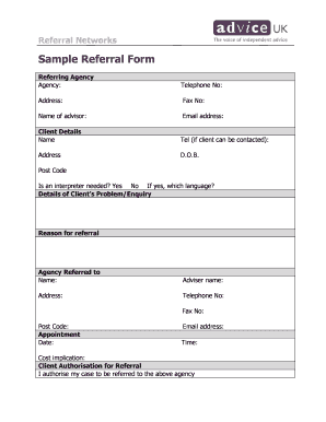 Sample Referral Form