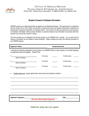 Student Consent to Release Information