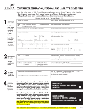 SkillsUSA Conference Registration and Liability Release Form