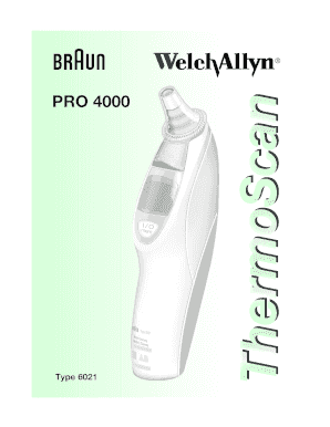 Fillable Online brinktechniek Braun Pro4000 ThermoScan Operator Manual. Braun ThermoScan Instructions - brinktechniek Fax - pdfFiller