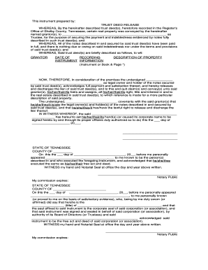 Trust Deed Release Form