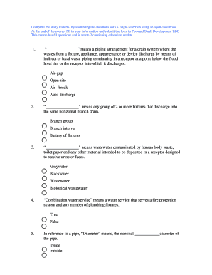 Plumbing Code Study Material