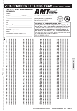 2014 Recurrent Training Exam