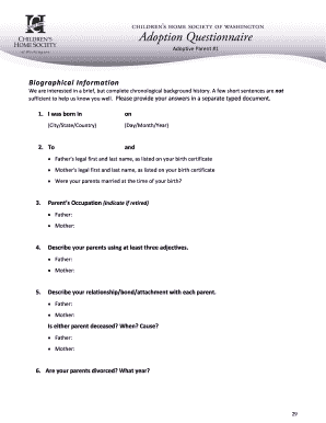 Adoption Questionnaire