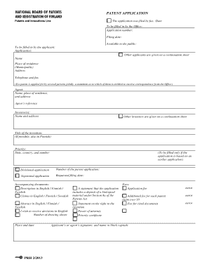 Patent Application Form