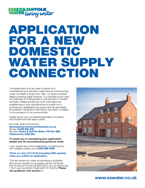 Application for New Domestic Water Supply Connection