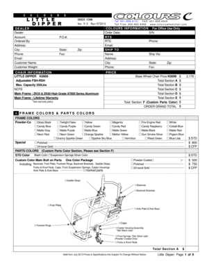 Little Dipper Wheelchair Order Form