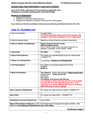 PF Withdrawal Instructions