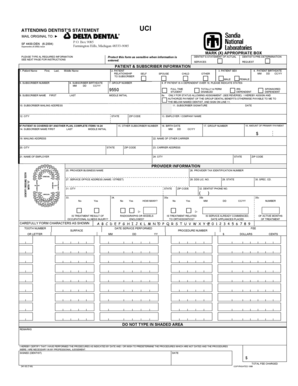 Attending Dentist's Statement Form