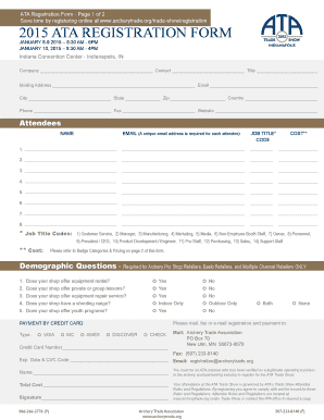 ATA Trade Show Registration Form