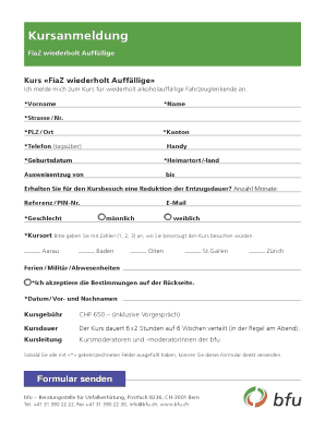 Kursanmeldung FiaZ wiederholt Auffällige