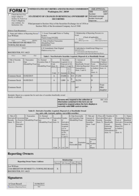 SEC Form 4 Statement of Changes in Beneficial Ownership