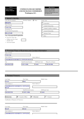 US SEC Form D Notice of Exempt Offering of Securities