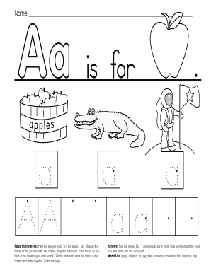A is for Apple Worksheet