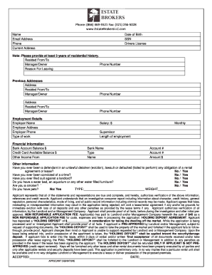 Rental Application Form