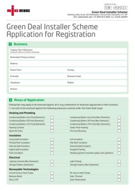 Green Deal Installer Scheme Application
