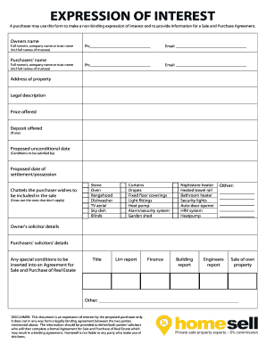 Expression of Interest for Property Purchase