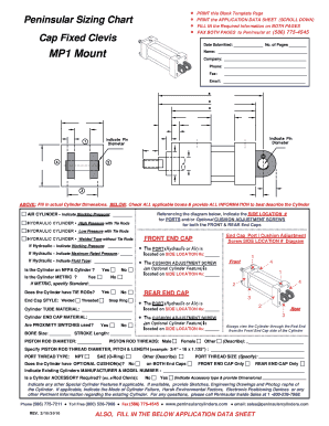 Application Data Sheet for Non-Standard Cylinders