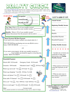 Virginia Career VIEW Budget Template