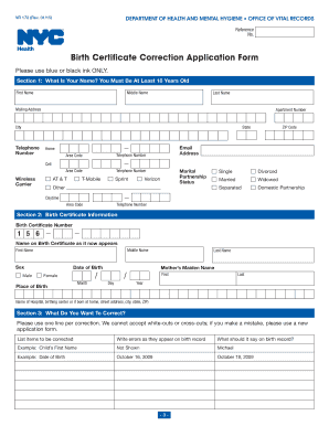 Online Birth Certificate Correction  