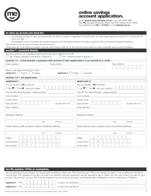 ME Online Savings Account Application