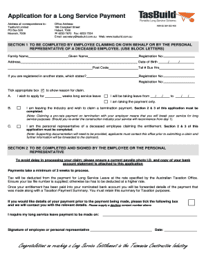 Long Service Payment Application