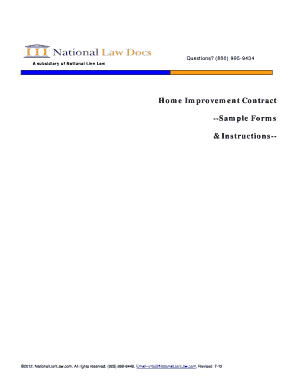 Home Improvement Construction Contract