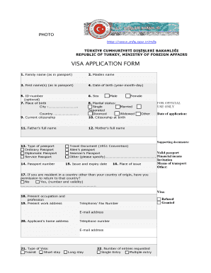 Turkey Visa Application Form