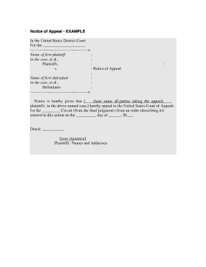 Notice of Appeal