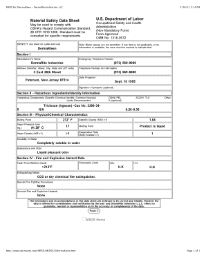Material Safety Data Sheet for DermaKleen