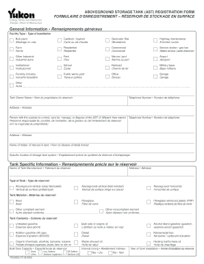 Aboveground Storage Tank Registration Form