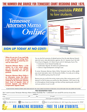 Tennessee Attorneys Memo Online Registration Form