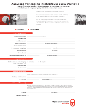 Aanvraag verlenging inschrijfduur cursus/scriptie