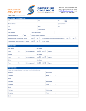 Employment Application Form