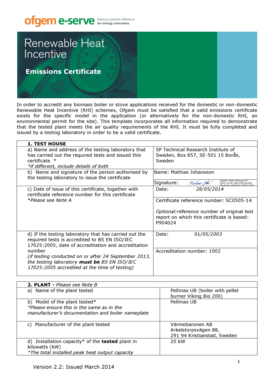 Scholarship certificate - exists for the specific model in the application (or alternatively for the non-domestic RHI, an - rhieclist org