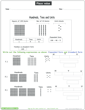 Math Place Value Worksheet