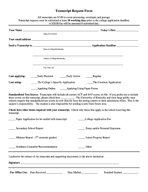 Transcript Request Form