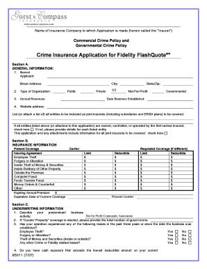 Crime Insurance Application