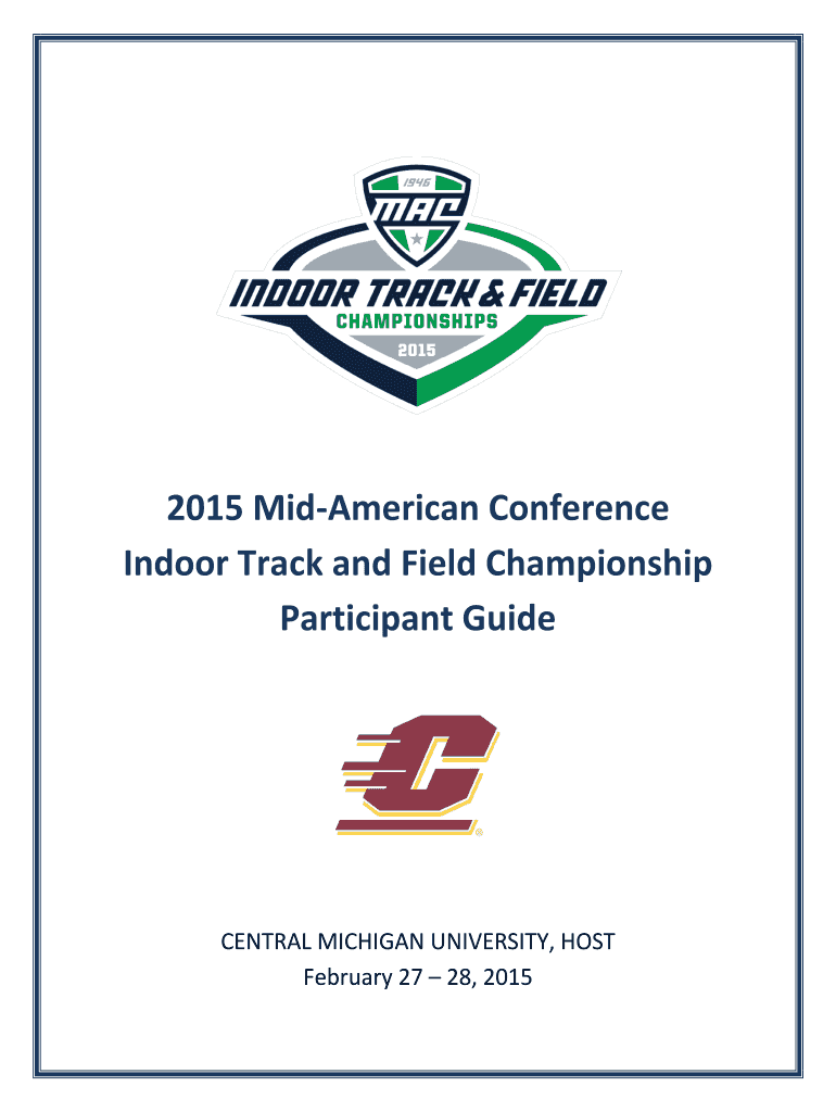 Fillable Online 2015 MidAmerican Conference Indoor Track and Field Fax